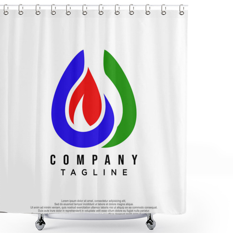 Personality  Creative Gas Logo .design Vector Template Shower Curtains