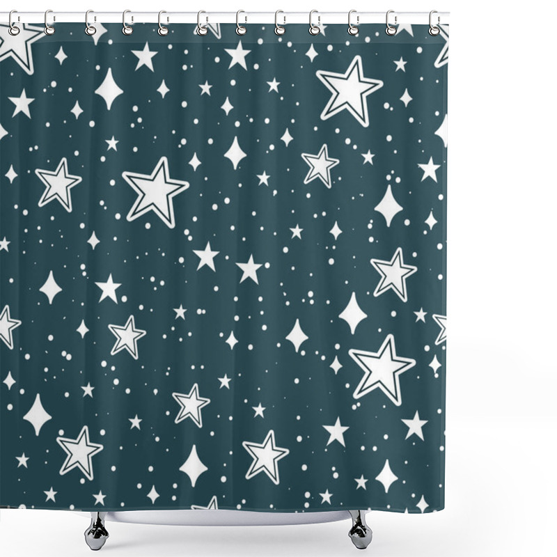 Personality  Stars Collection On Sky Shower Curtains