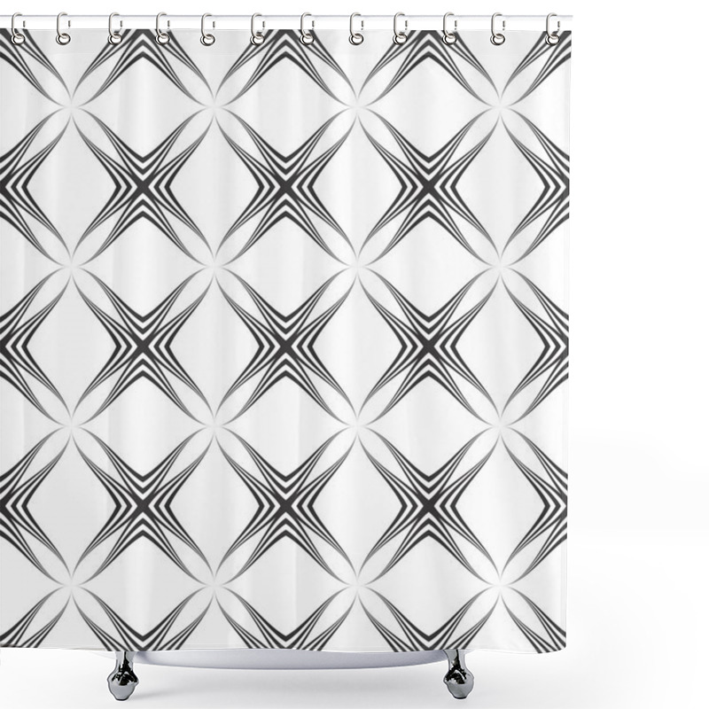 Personality  Geometric Monochrome Seamless Pattern Shower Curtains