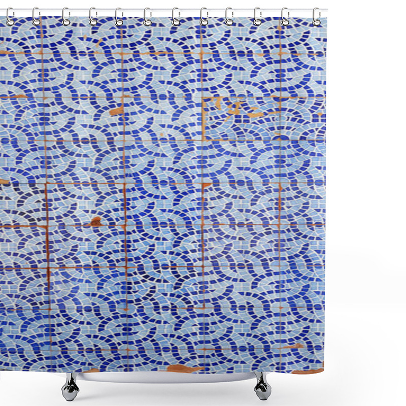 Personality  Portuguese Azulejo Style Decorated Ceramic Tiles Background Shower Curtains