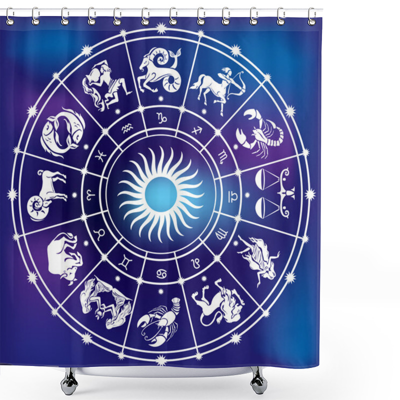 Personality  Horoscope Circle Shower Curtains