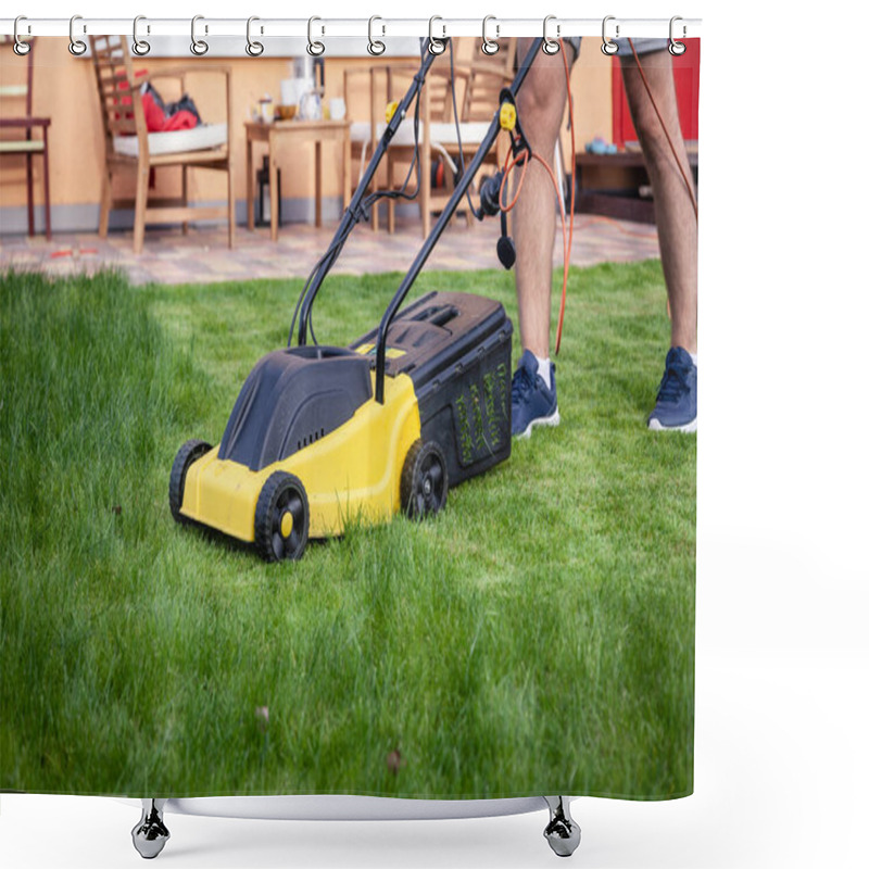 Personality  Lawn Mower, Green Grass, Equipment, Mowing, Gardener, Care, Work Shower Curtains