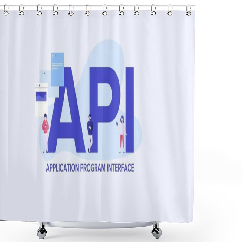 Personality  API Application Programming Interface . Providing Convenient Coding And Development Technologies And Interaction Web. Shower Curtains