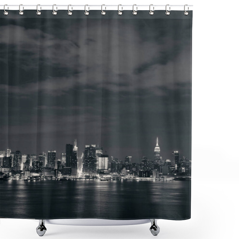 Personality  Manhattan Midtown Skyline At Night Shower Curtains