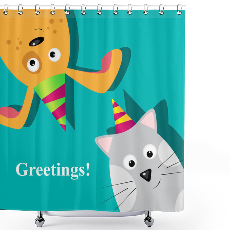 Personality  Greeting Card Shower Curtains