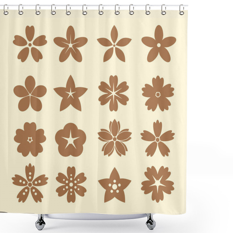 Personality  Flower Icons For Pattern Shower Curtains