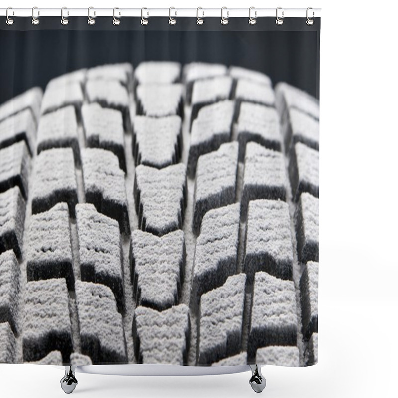 Personality  Close-up Detail Of Winter Tire Snowed Tread Shower Curtains