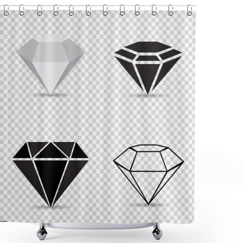 Personality  Icons Variety Diamonds On A Gray Checkered Background Vector Shower Curtains