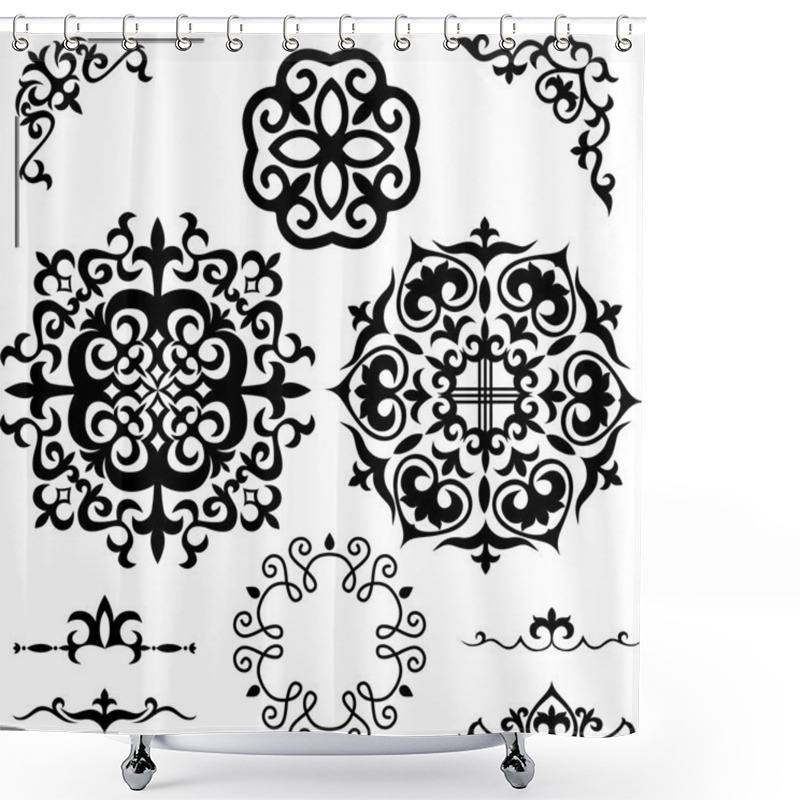 Personality  Set Kazakh Asian Ornaments And Patterns Shower Curtains