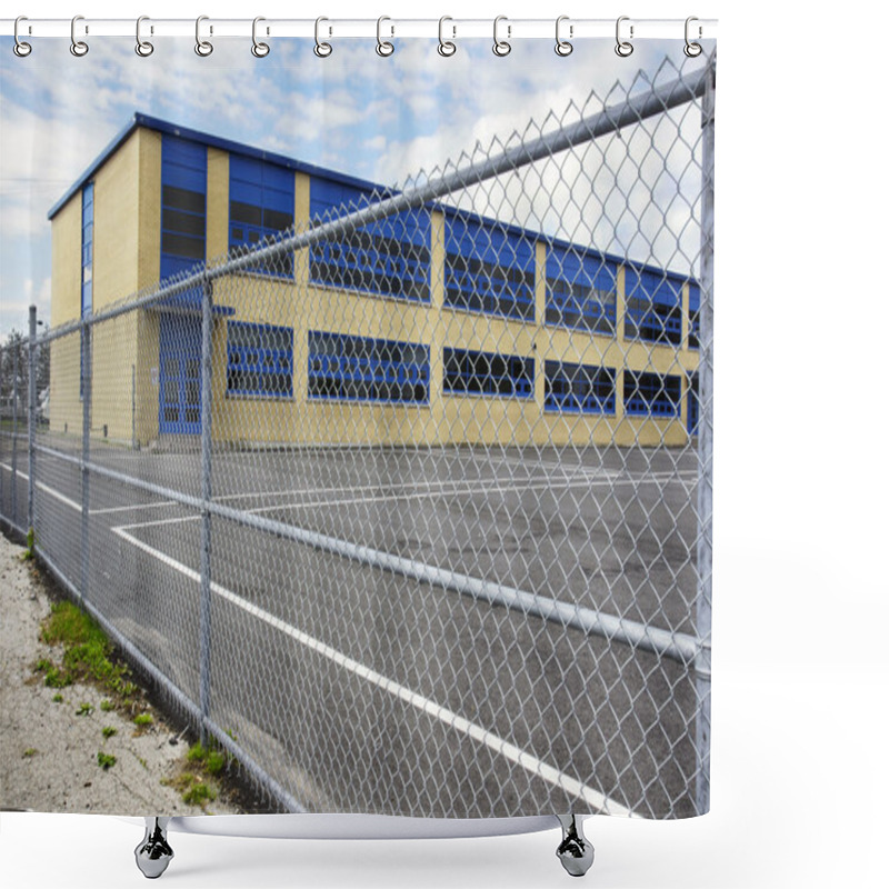 Personality  Gated School Playground Shower Curtains