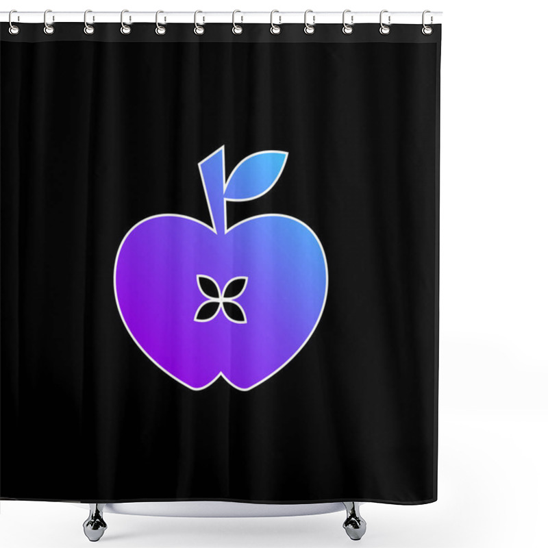 Personality  Apple Heart Blue Gradient Vector Icon Shower Curtains