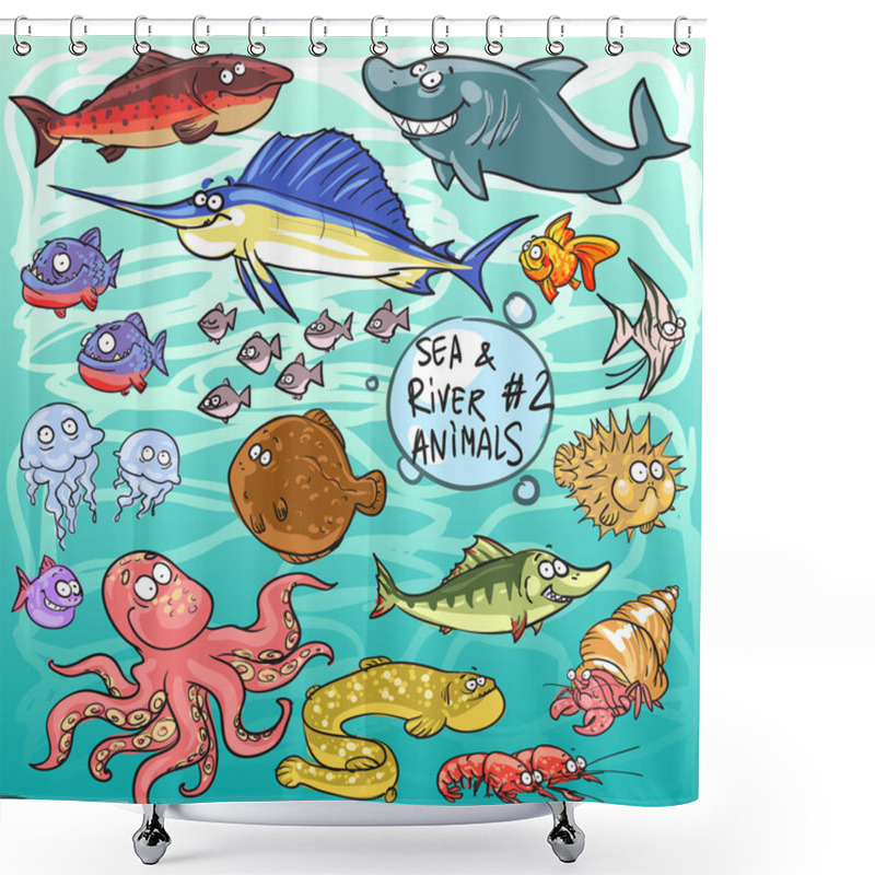 Personality  Sea And River Animals Shower Curtains