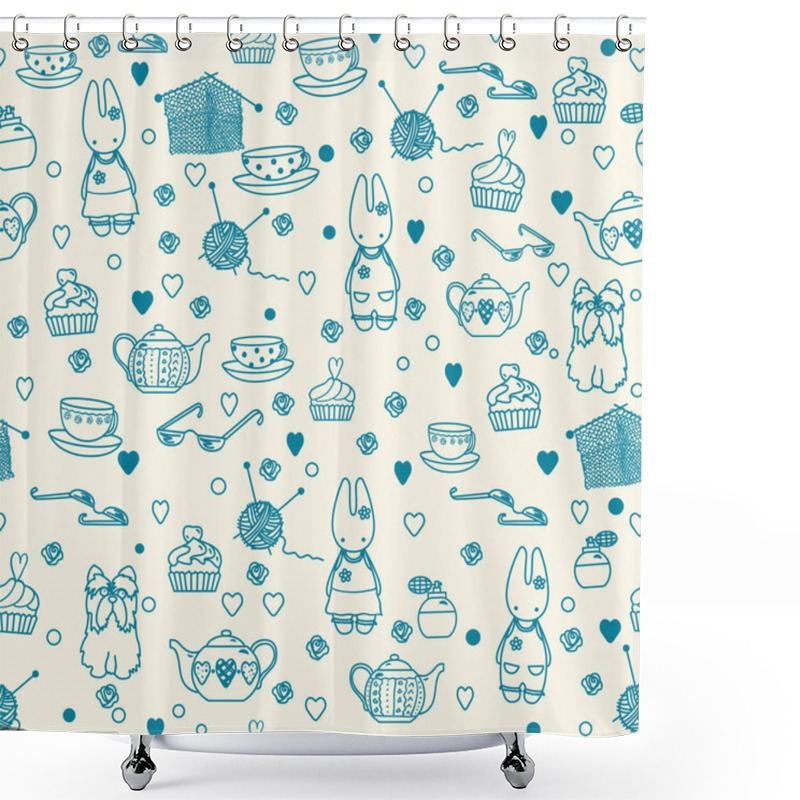 Personality  Baby Bunny Tea Shower Curtains