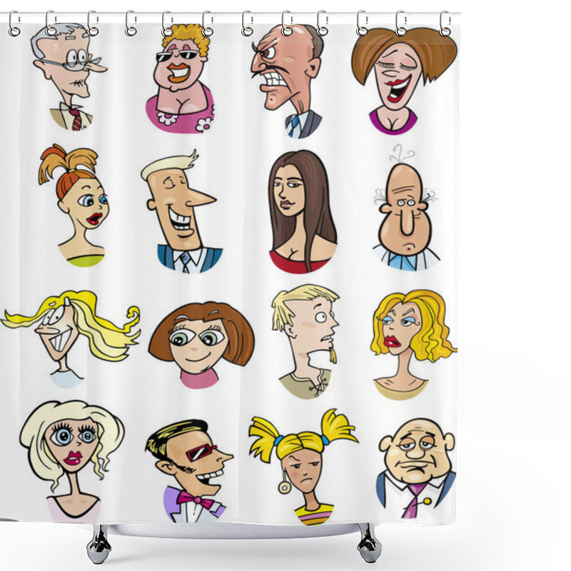 Personality  Cartoon Characters And Emotions Shower Curtains