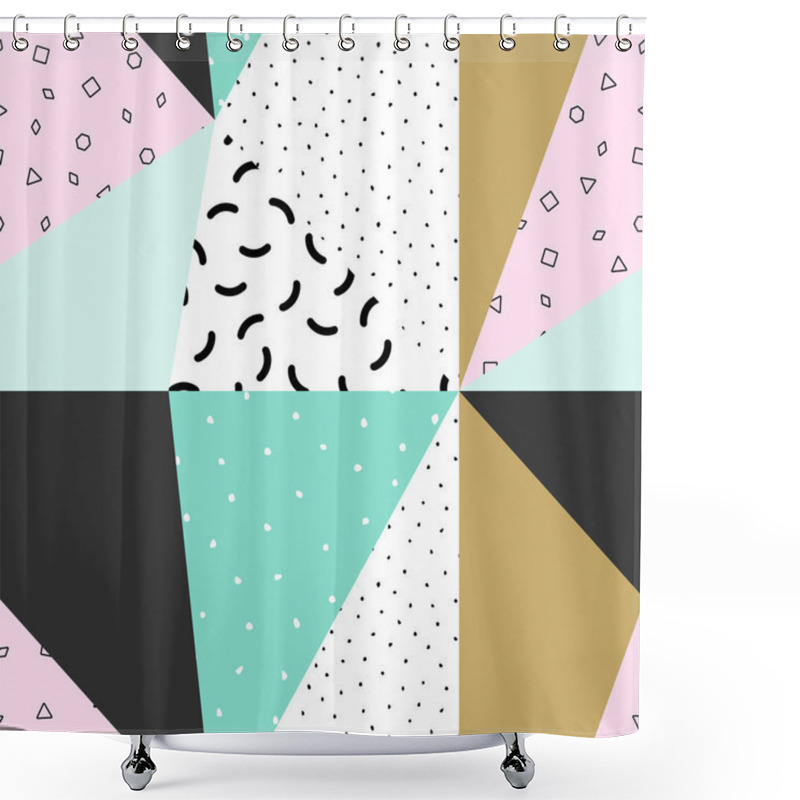 Personality  Vector Abstract Seamless Geometric Pattern. Shower Curtains