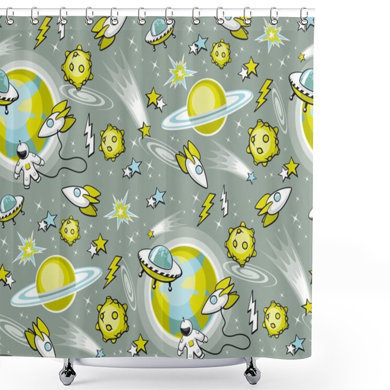 Personality  Space Pattern Shower Curtains