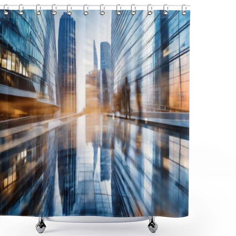 Personality  Modern Building At Dusk Shower Curtains