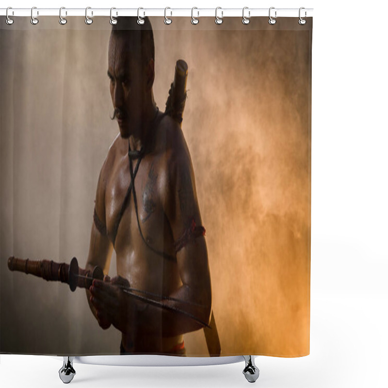 Personality  Ancient Warrior Man Of Soldier Of Bang Rachan District Thailand  Shower Curtains