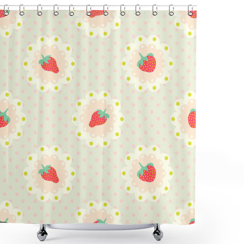 Personality  Retro Strawberry Pattern. Shower Curtains