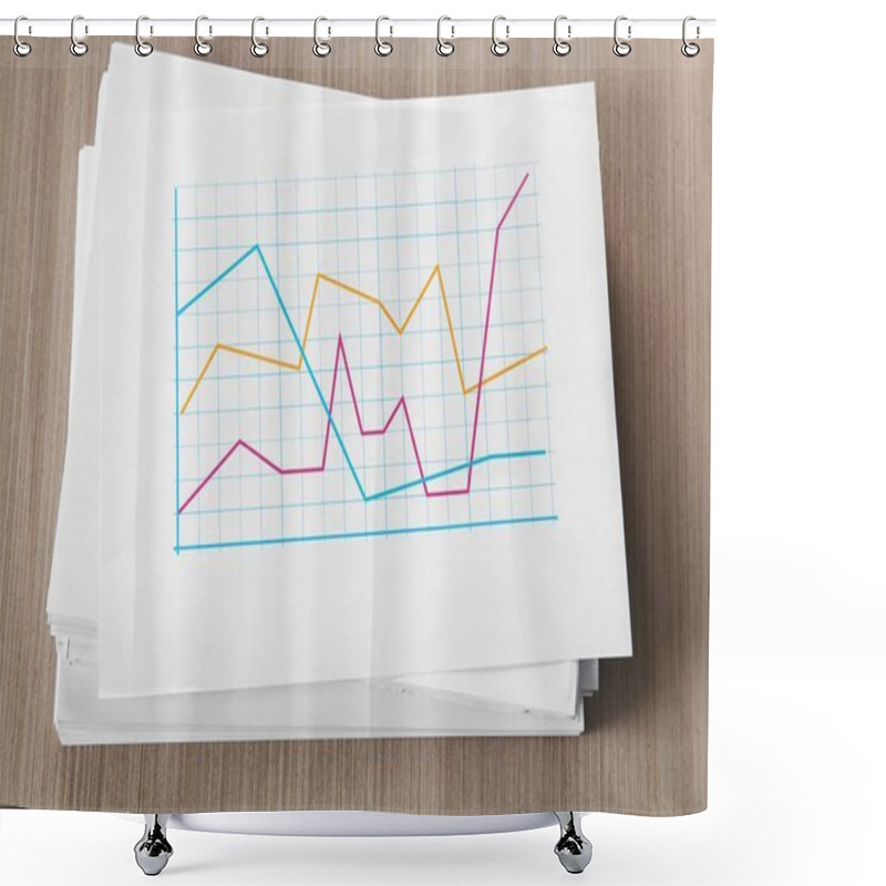 Personality  Stack Of Documents On Wooden Table Shower Curtains