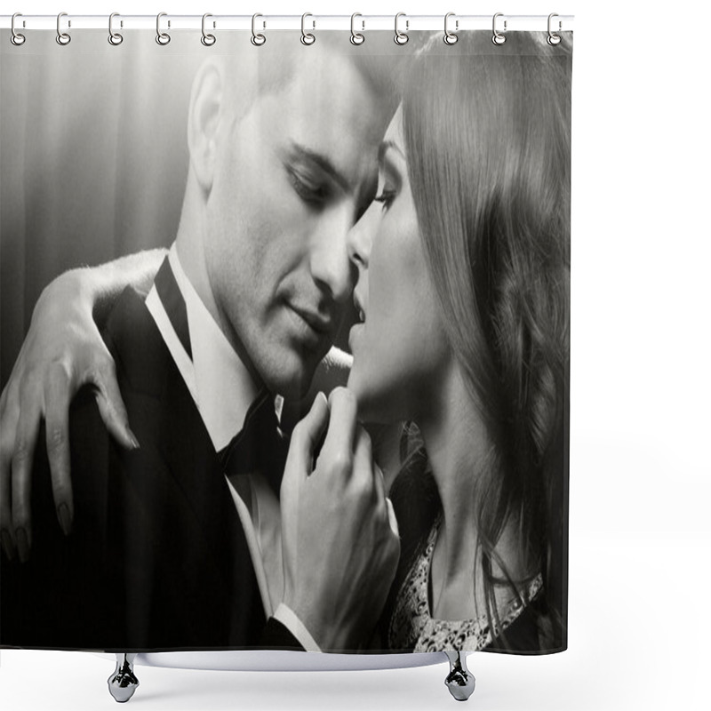 Personality  Sensual Portrait Of Cute Couple Shower Curtains