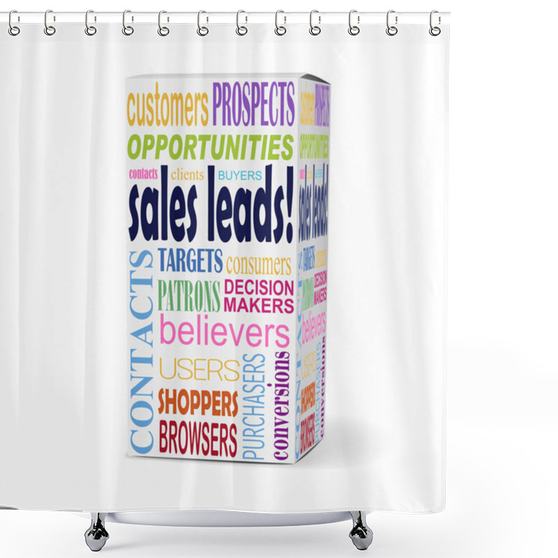 Personality  Sales Leads Words On Product Box  Shower Curtains