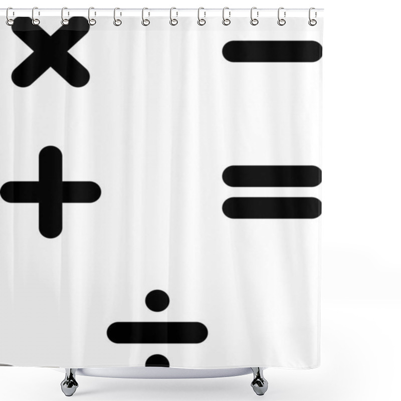 Personality  Mathematics Sign Collection, Minus Sign, Equals, Multiply, Divide Sign, Mathematical Symbol, Multiplication Shower Curtains