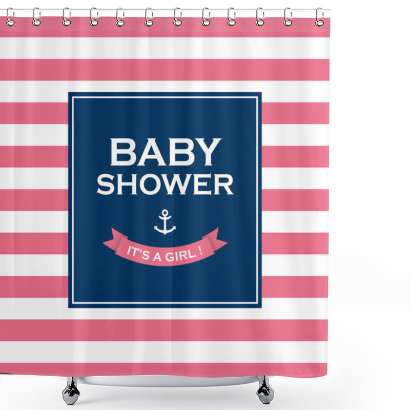 Personality  Baby Shower Card Invitation, It Is A Girl. Shower Curtains