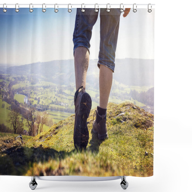 Personality  Hiking On A Mountain Trail Shower Curtains