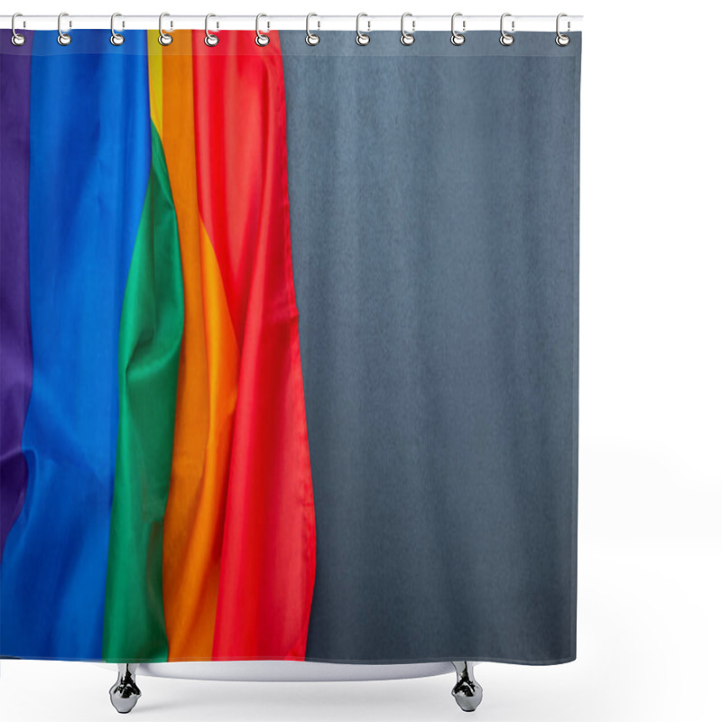 Personality  Rainbow LGBT Flag On Chalkboard, Black Board With Space For Text, Gay Flag As Background, Concept Picture Shower Curtains