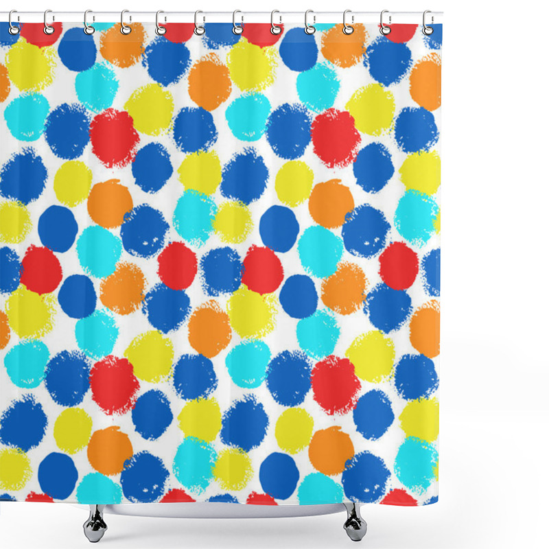 Personality  Vibrant Painted Background From Rounds Shower Curtains