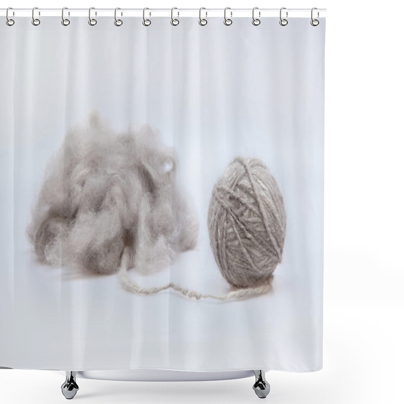 Personality  Raw Wool Yarn Coiled Into A Ball Shower Curtains