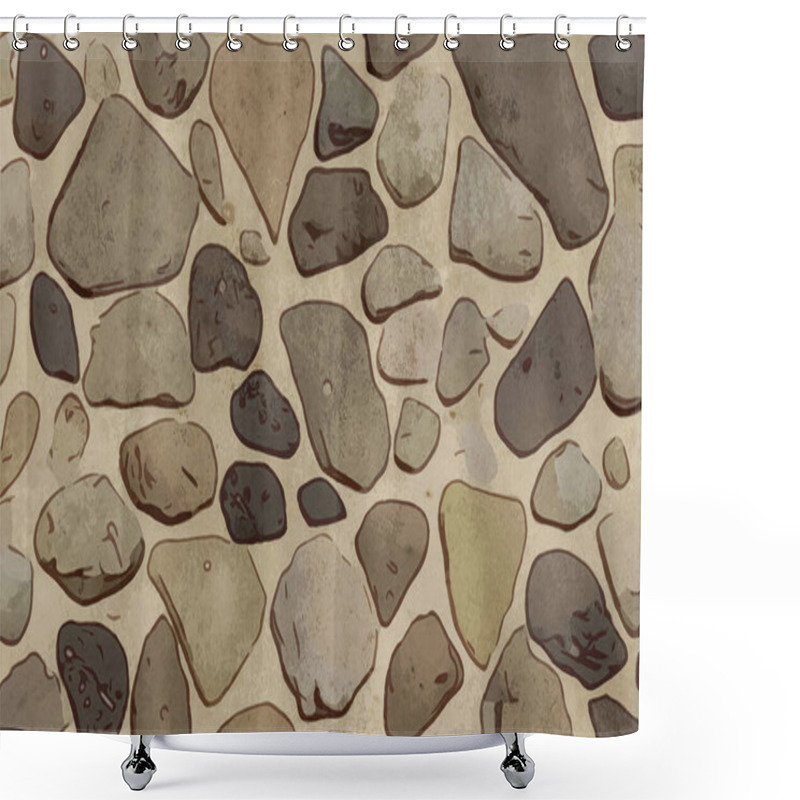 Personality  Natural Stone Texture Background. For Use On Wallpapers, Materials, Graphics. Shower Curtains