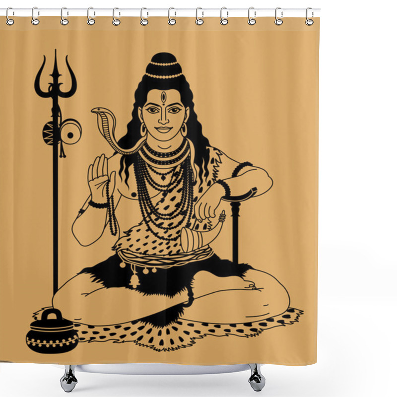 Personality  Indian God Shiva Shower Curtains