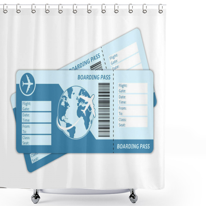 Personality  Blank Plane Tickets Shower Curtains