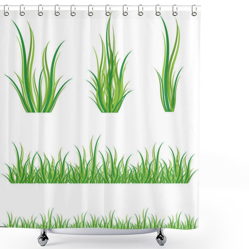 Personality  Set Of Green Grass Shower Curtains