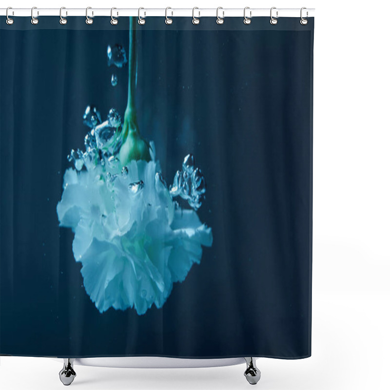 Personality  Close Up View Of Carnation Flower With Bubbles In Water Shower Curtains