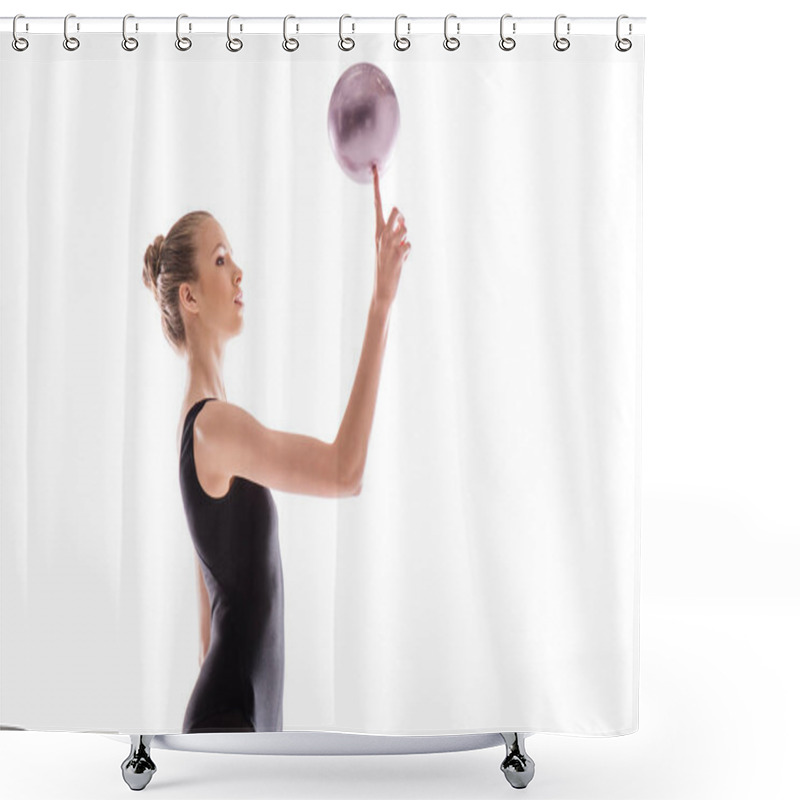 Personality  Rhythmic Gymnast With Ball  Shower Curtains