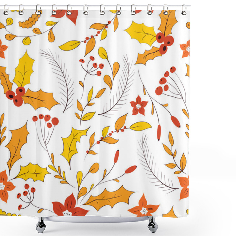 Personality  Seamless Autumn Garden Pattern Shower Curtains