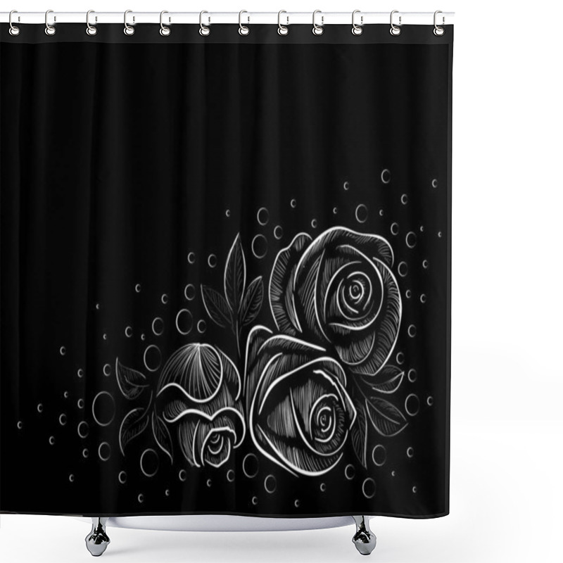 Personality  Roses Poster, Simply Vector Illustration   Shower Curtains