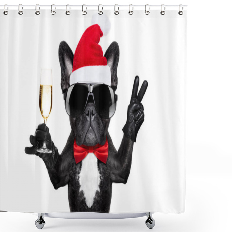 Personality  Santa Claus Christmas Dog  Shower Curtains