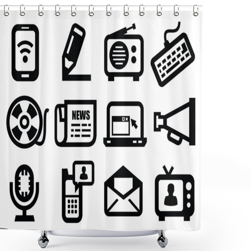 Personality  Media Icons Shower Curtains