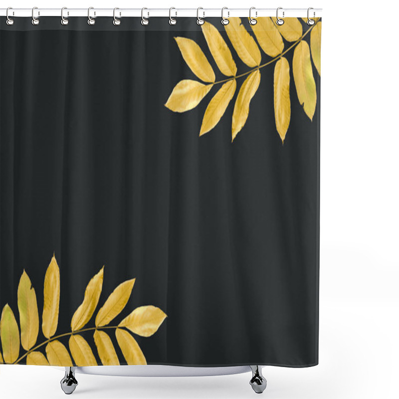 Personality  Twigs With Yellow Autumn Leaves  Shower Curtains