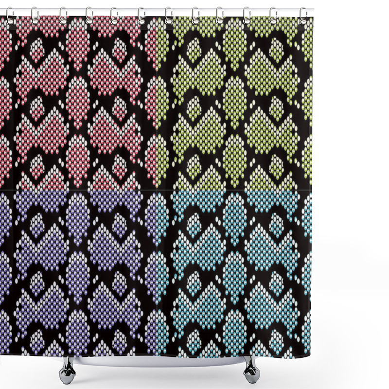 Personality  Seamless Snake Skin Texture Background Shower Curtains