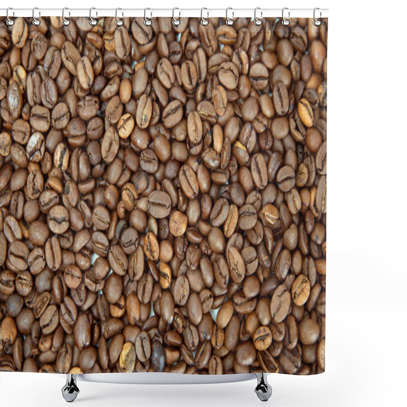 Personality  Coffee Beans Background Shower Curtains