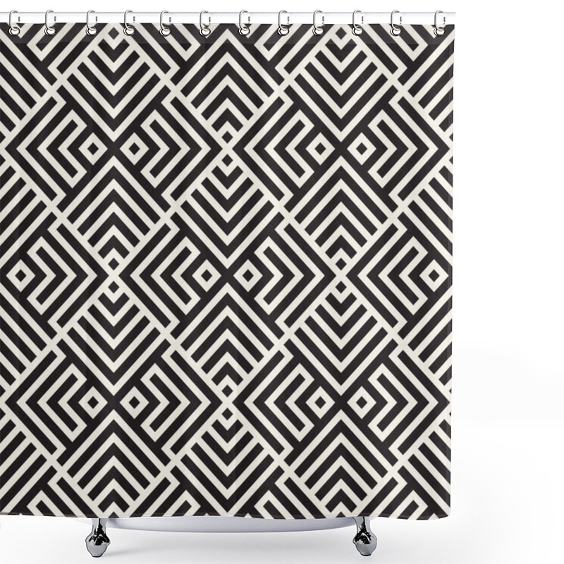 Personality  Vector Seamless Lattice Pattern. Modern Stylish Texture With Trellis. Repeating Geometric Grid. Simple Graphic Design Background.  Shower Curtains