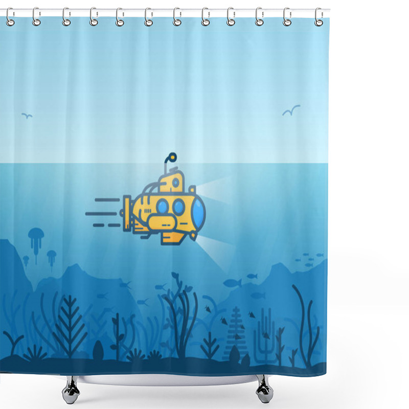 Personality  Underwater Yellow Submarine  Shower Curtains