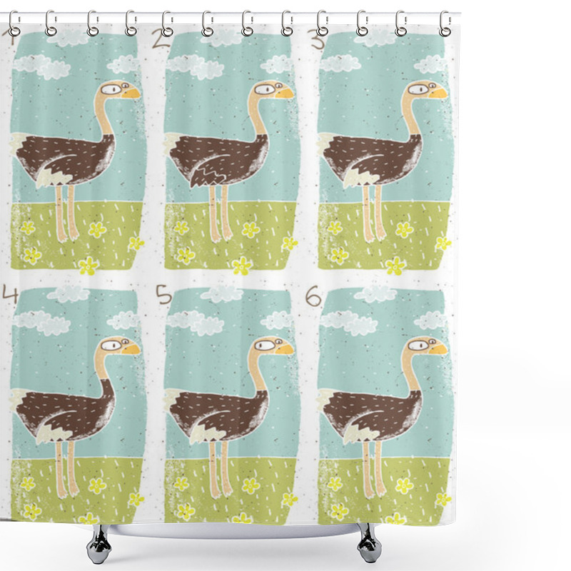 Personality  Ostrich Visual Game Shower Curtains