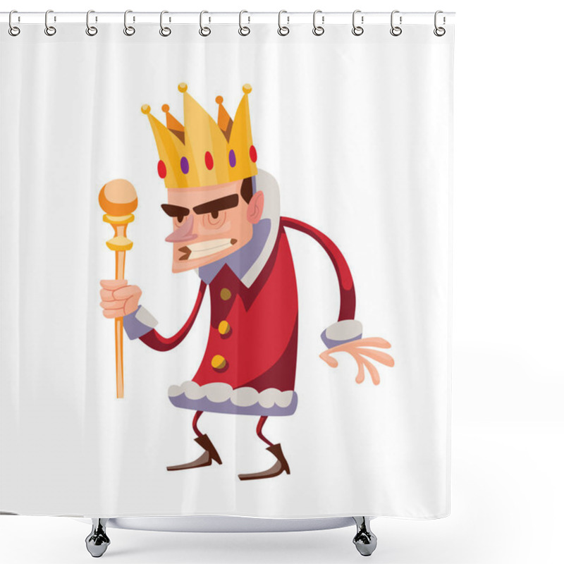 Personality  Funny Evil Little King With A Brown Hair Shower Curtains