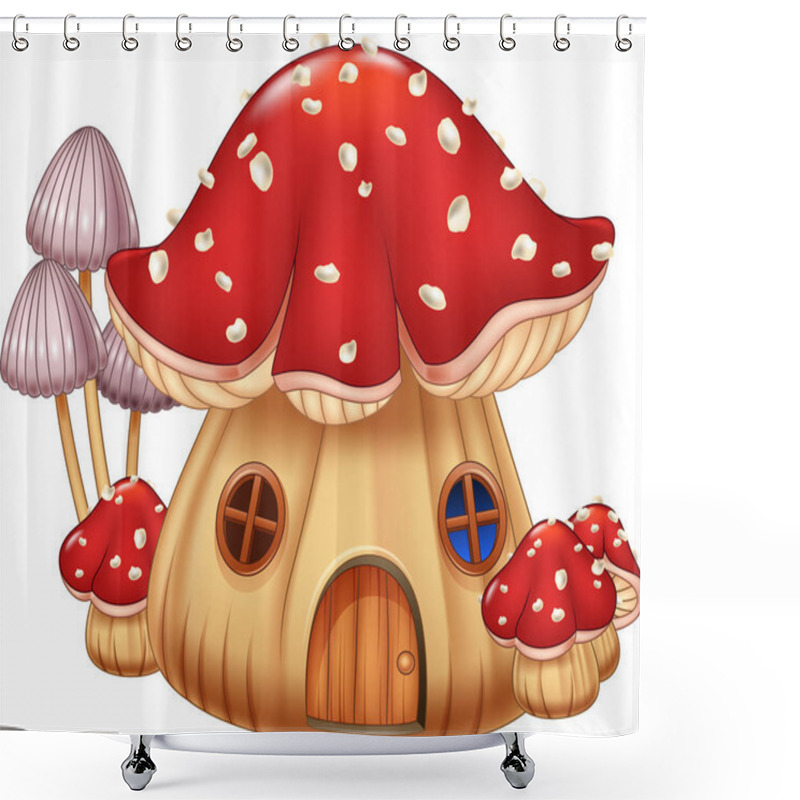 Personality  Illustration Of Mushroom House Shower Curtains